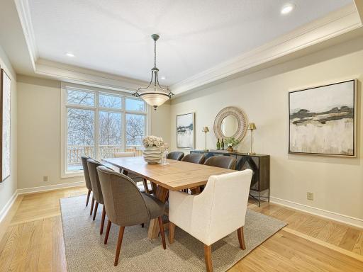 Peaceful formal dining room perfect for entertaining.