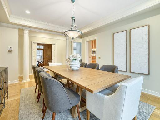 Formal dining room located just off the kitchen.