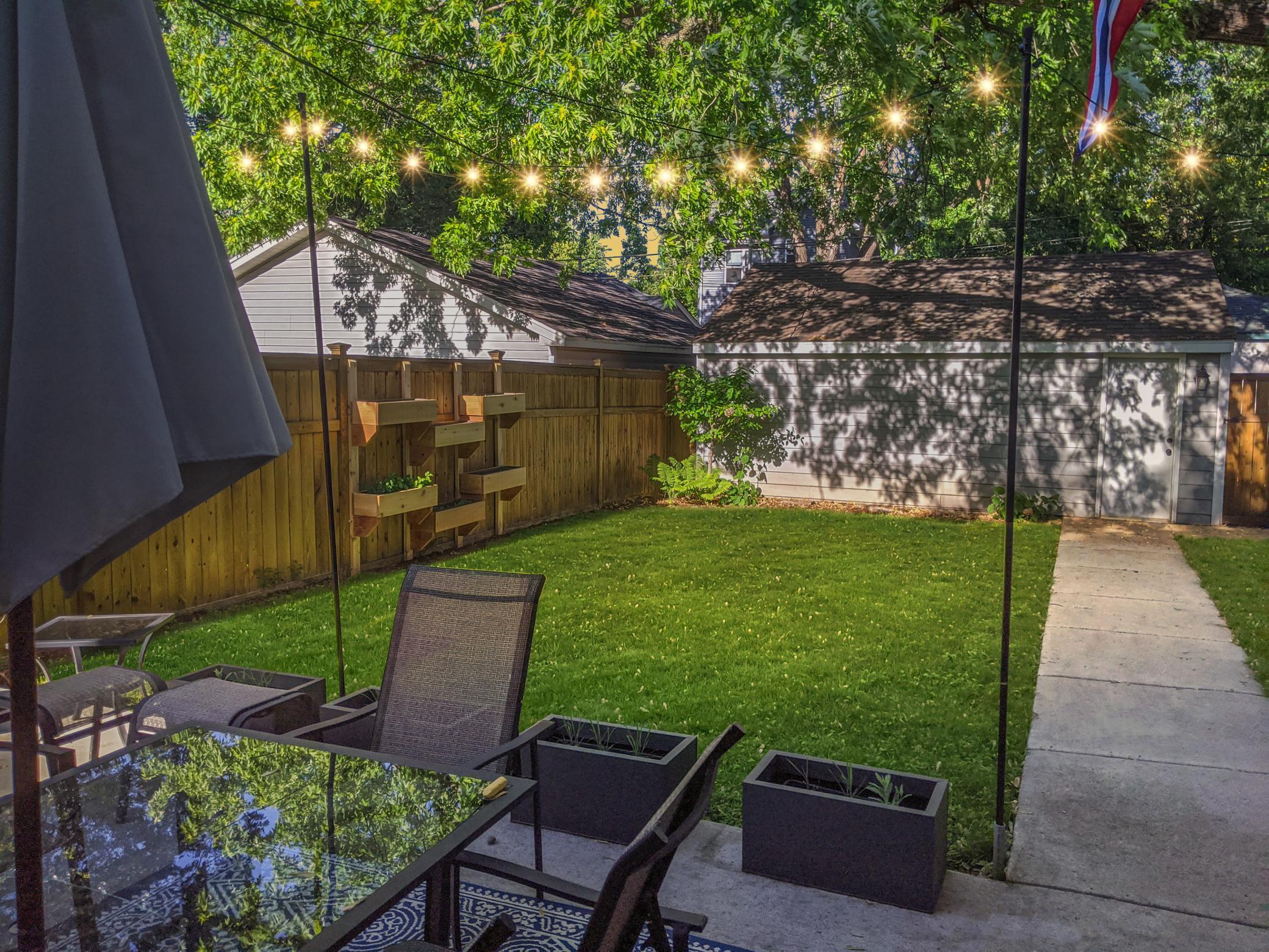 The seller put a ton of effort into making the back yard a perfect urban green space.