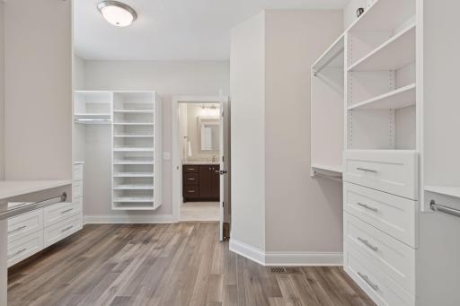 Functional storage make this closet a dream.