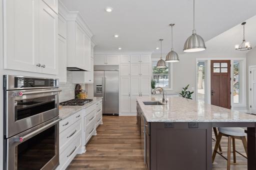 Dream kitchen offers stainless steel appliances and custom cabinetry.