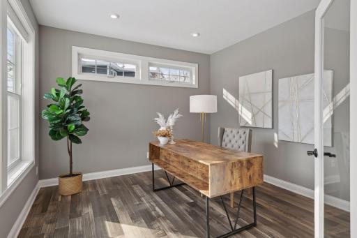 Main floor private office with water facing views.