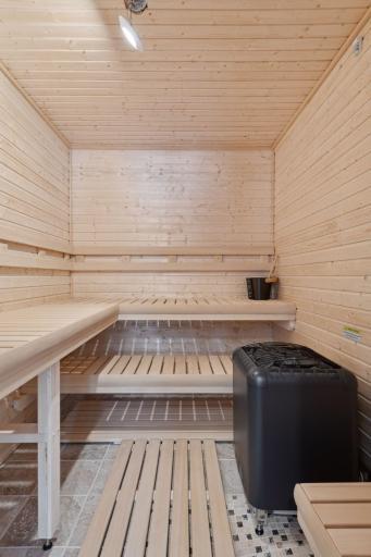 Private sauna located right off the gym makes this your own personal oasis.