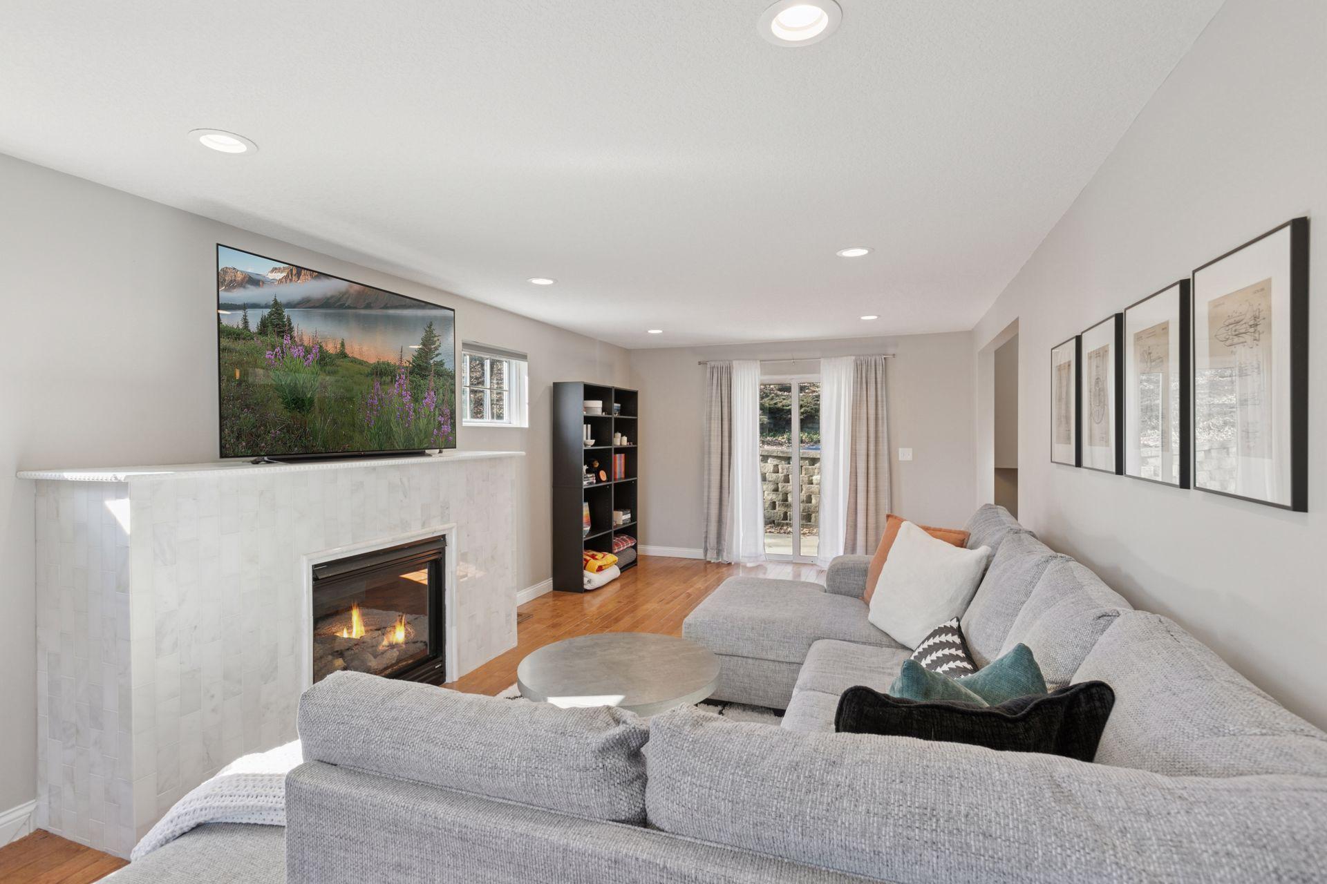 Main level living room offering hardwood floors
