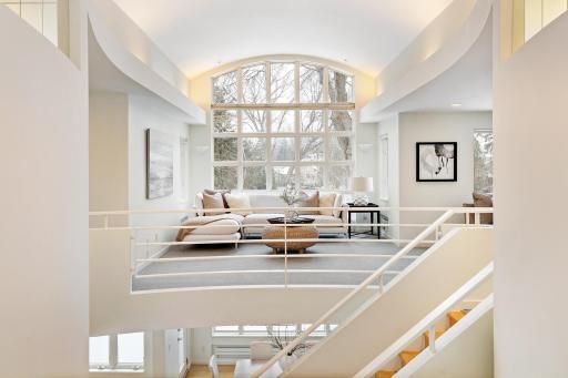 Upstairs loft, 3 ensuite bedroom to the left, primary to the right