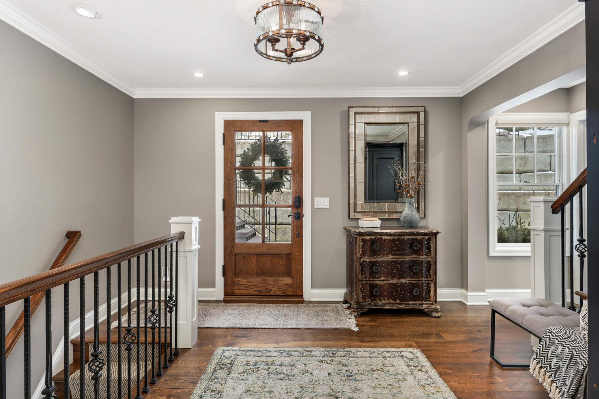 Inviting entry with large walk in coat closet