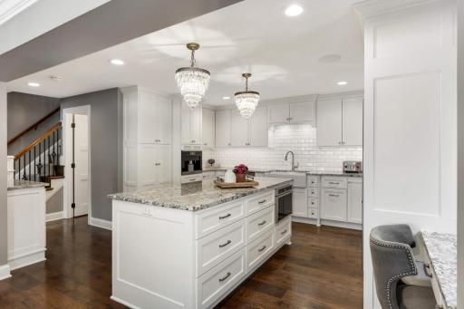 Beautiful timeless kitchen with built in coffee maker too