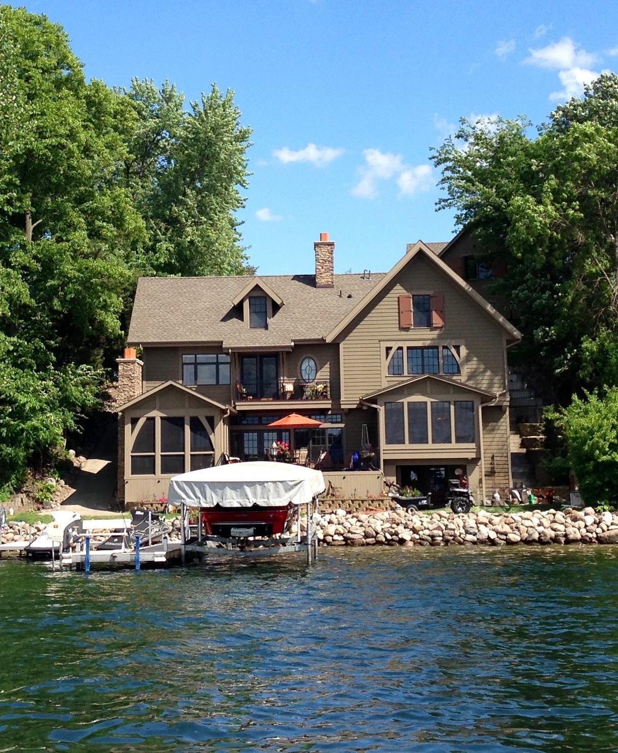 Summer view of the house from the lake