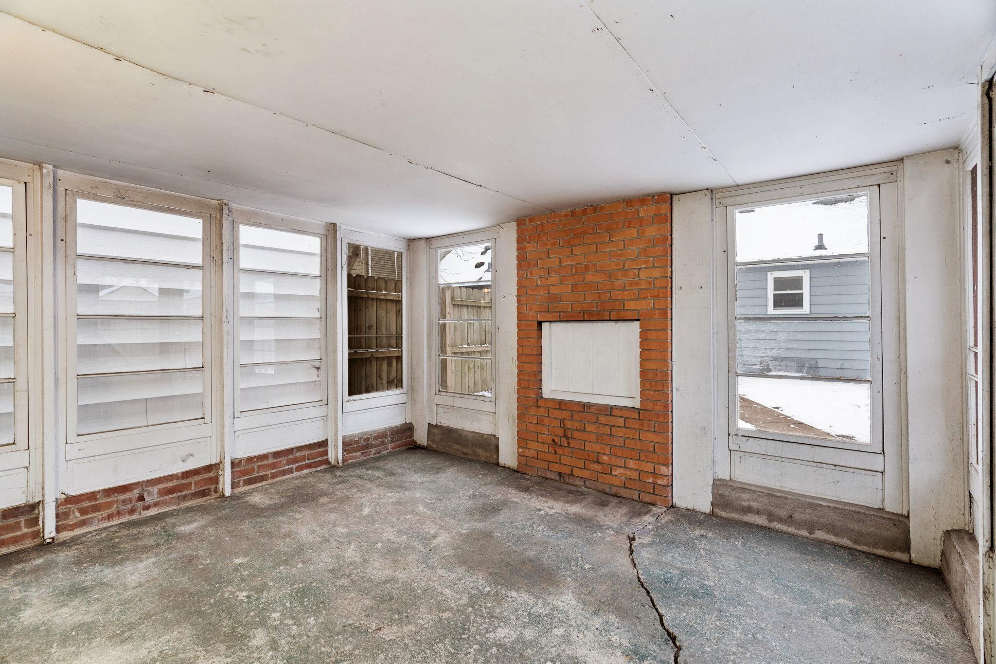 3 season porch connected to garage.