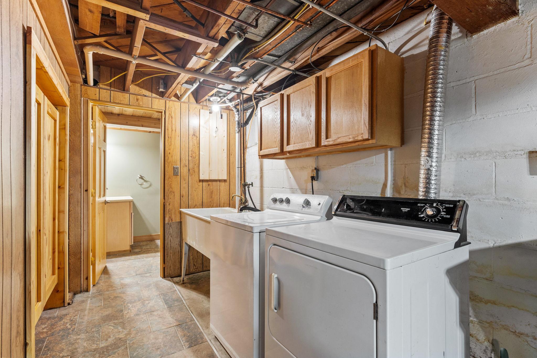 Laundry in basement.