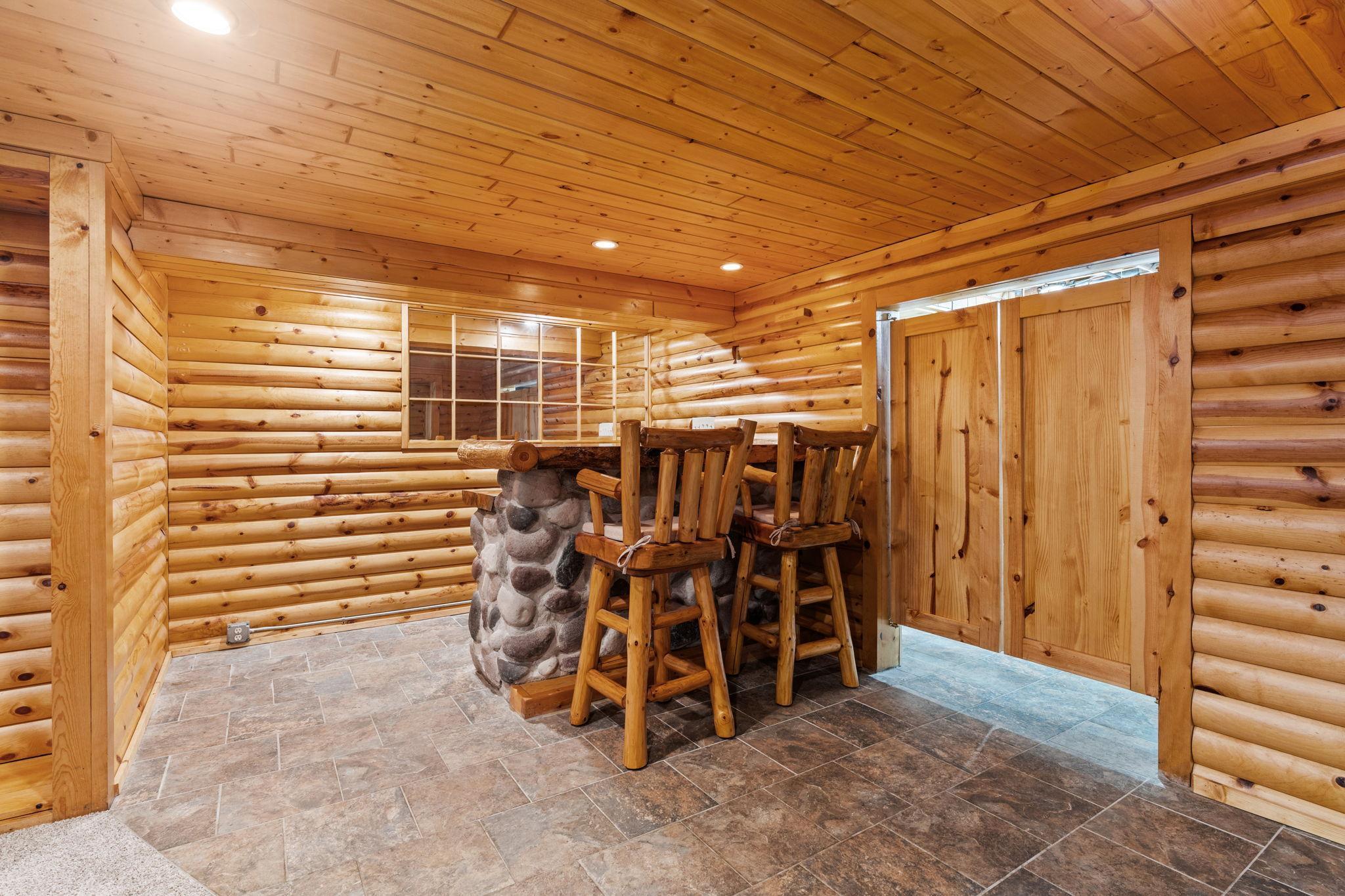 Lower level cabin-feel bar!