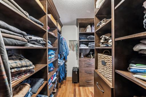 A look the other direction in the primary bedrooms walk in closet.