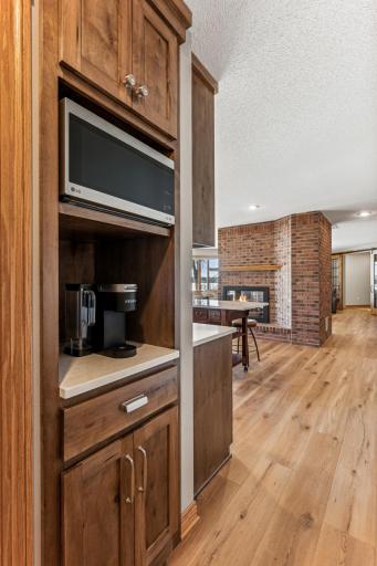 Here is the microwave and coffee station, just peeking around the corner from the kitchenette.