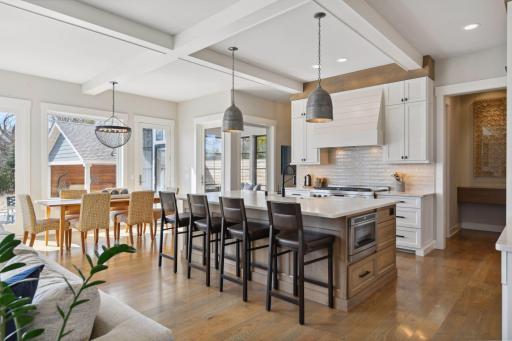 Chef's kitchen. Hang out or eat at the island or the eat in kitchen / informal dining room.