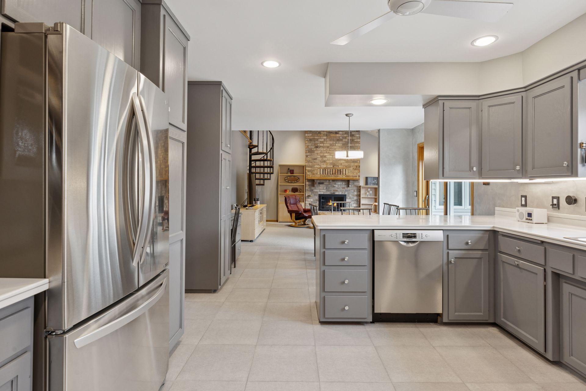 View of the kitchen from the formal dining room.