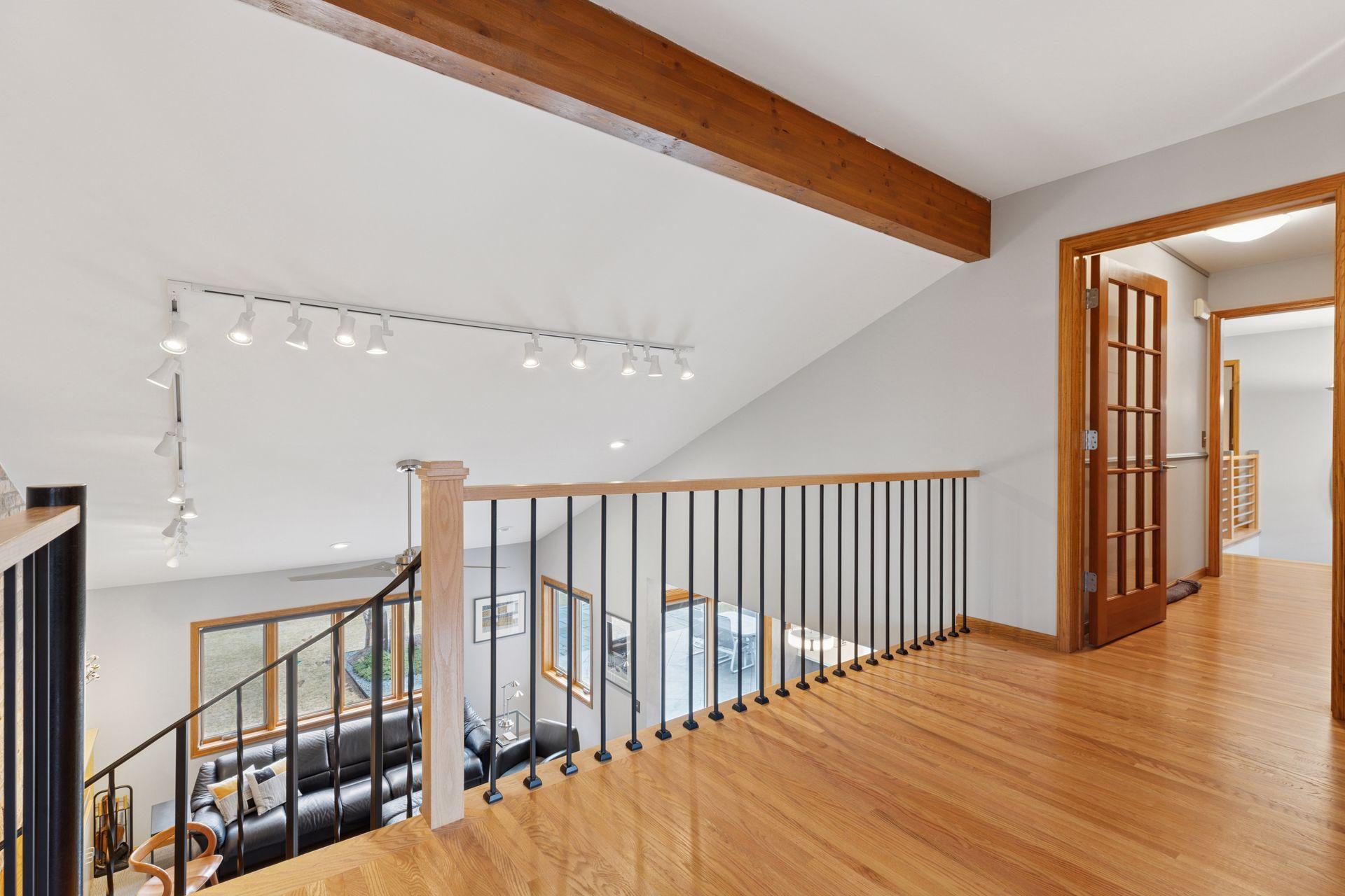 Balcony landing from the spiral staircase.