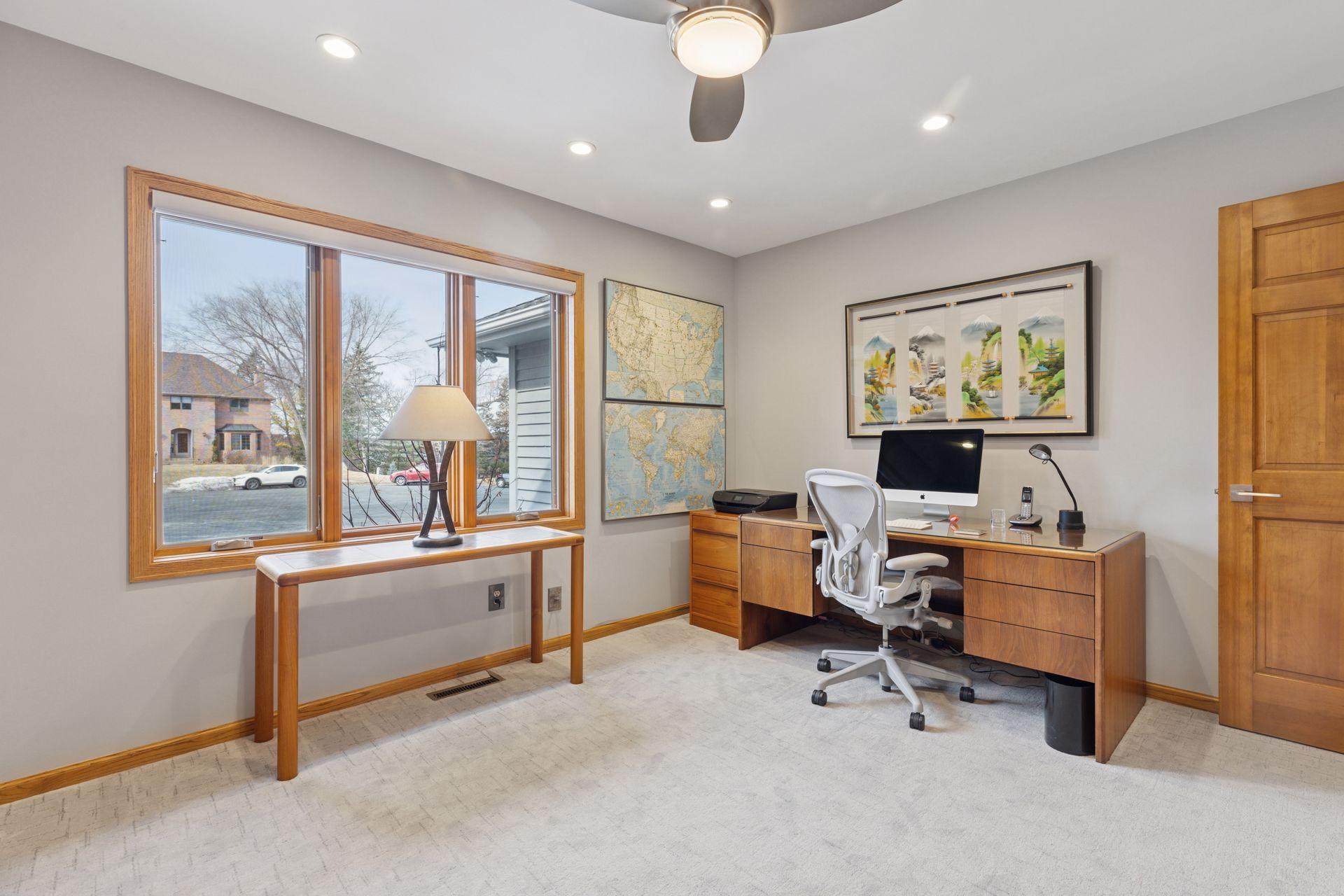 This main floor room is currently used as an office but can also be a bedroom.