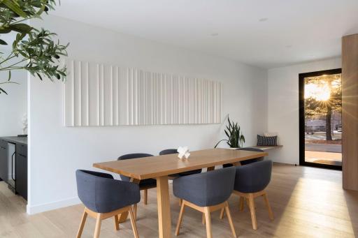 Dining with a fantastic space for a statement art piece.