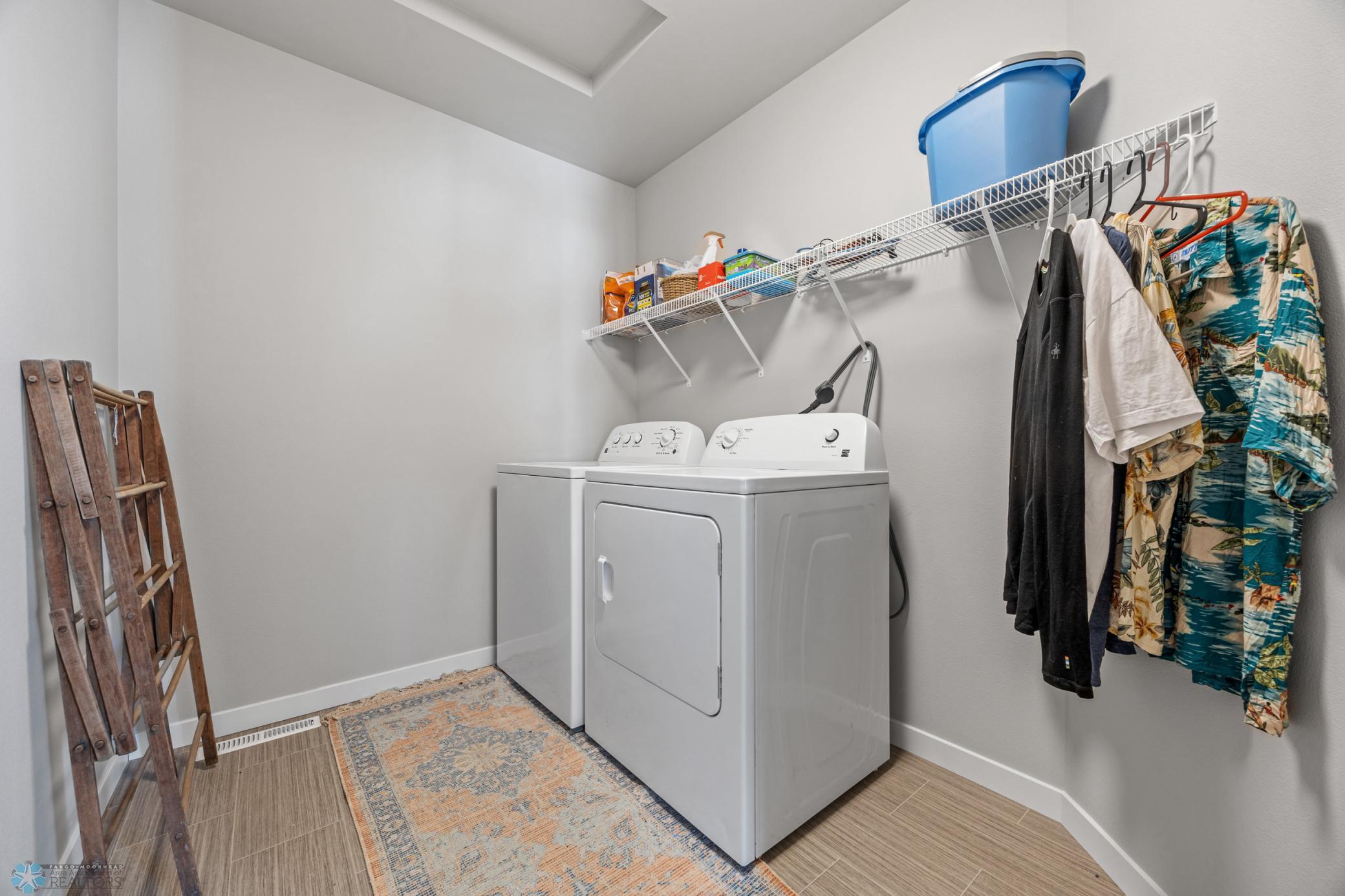 Laundry Located on Upper Level