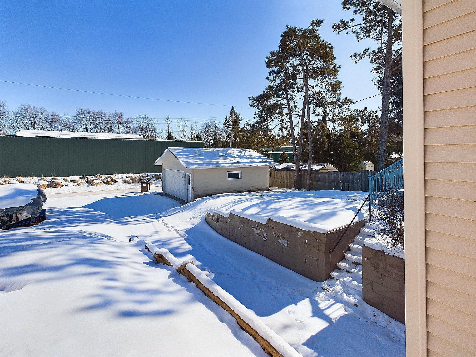 2 car garage and a big yard with a lot of possibilities in the warmer months.