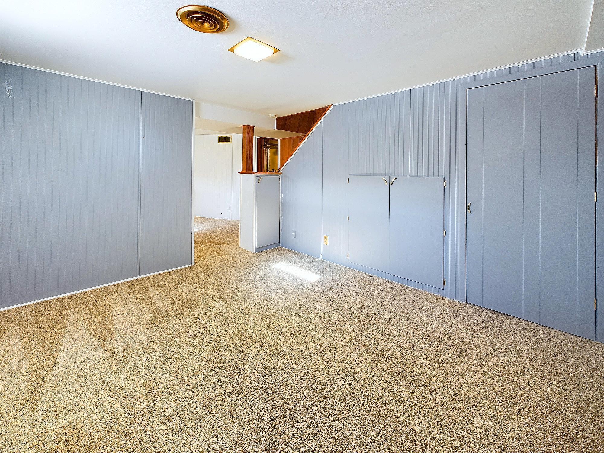 Storage under the stairs.