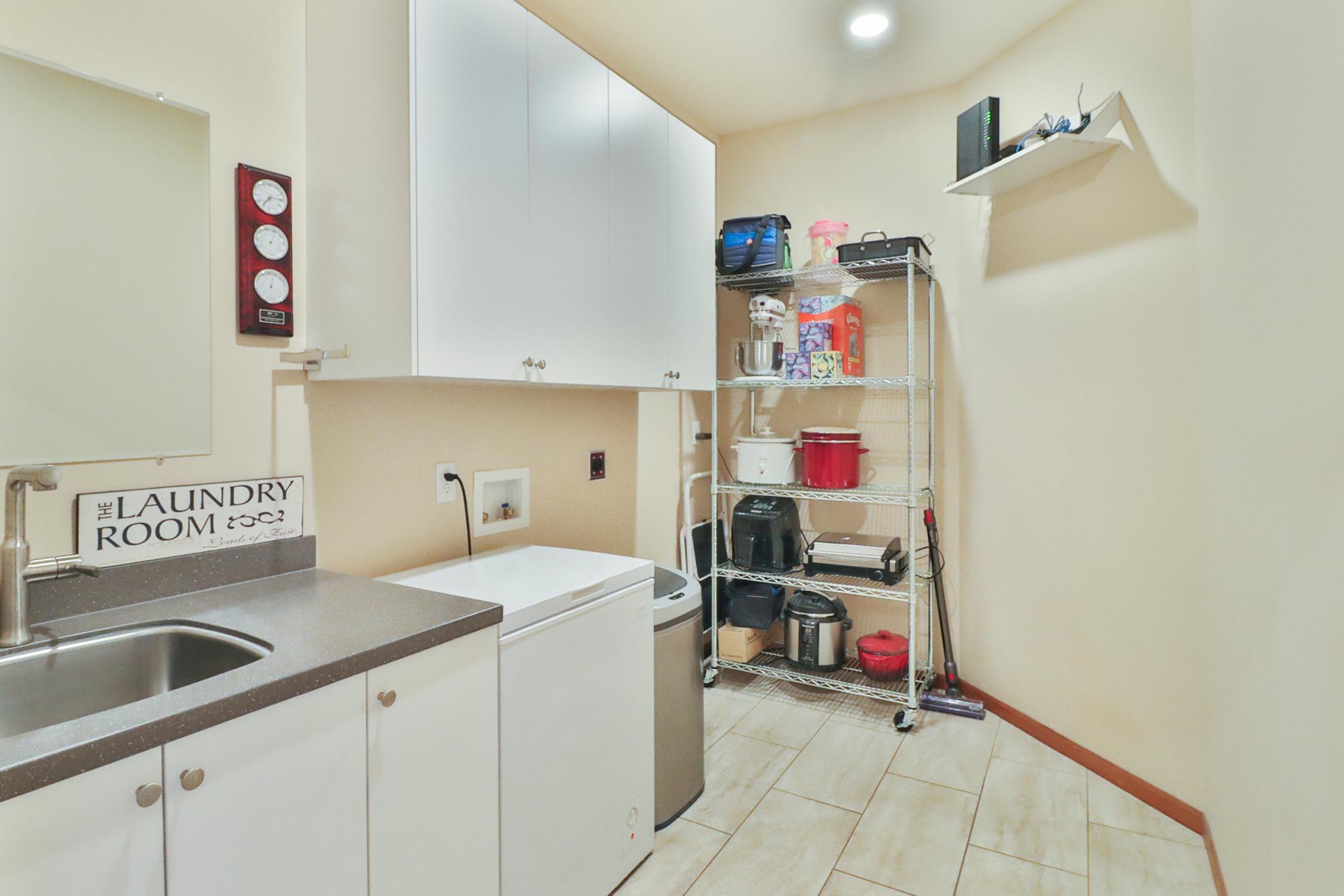 Main Laundry Storage Room Behind Kitchen.JPG