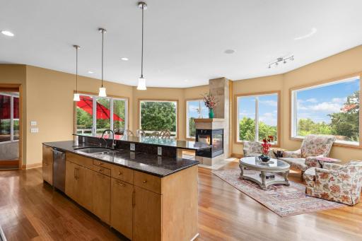 Generous center island for gathering and meal prep.