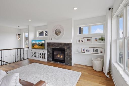 Cozy up to the gas fire place on the main level