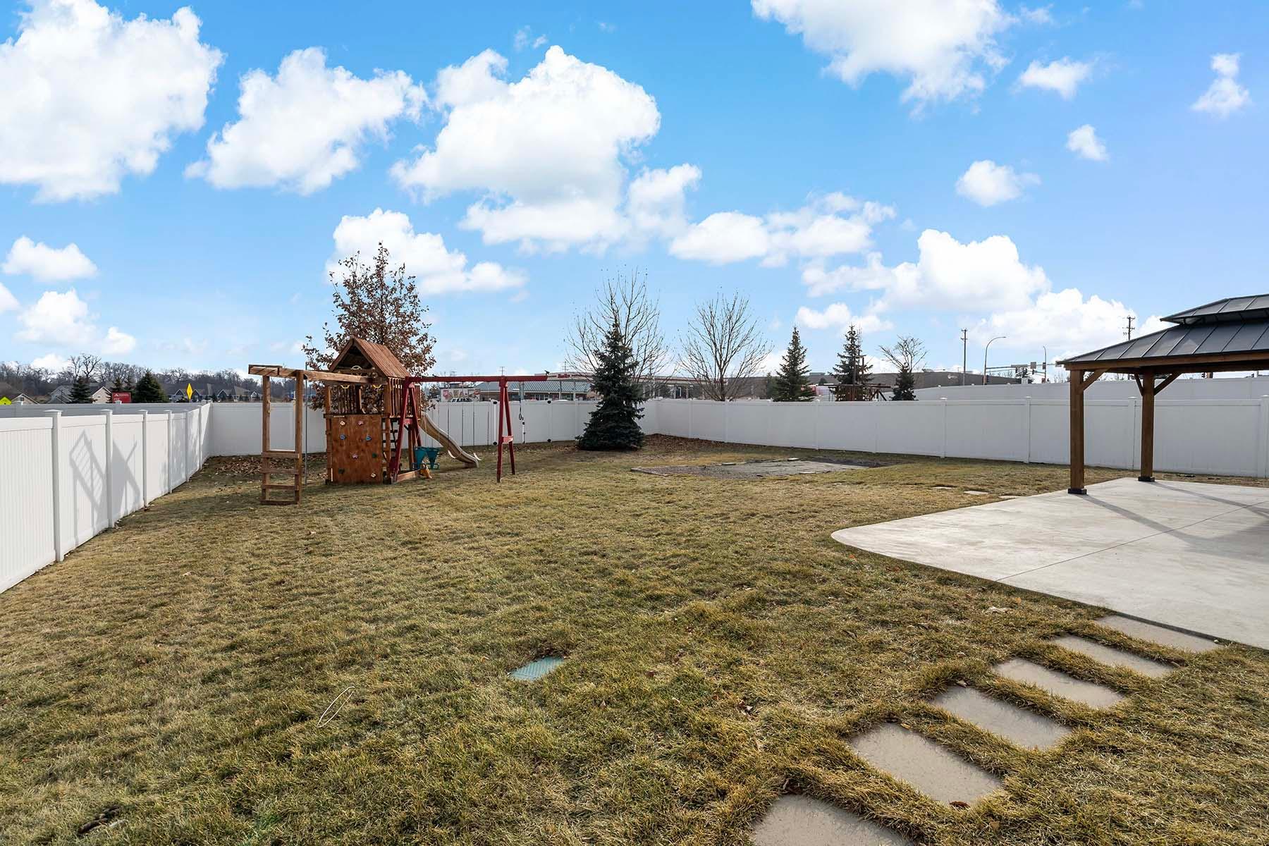 Fully fenced back yard. Perfect for pets and kids!