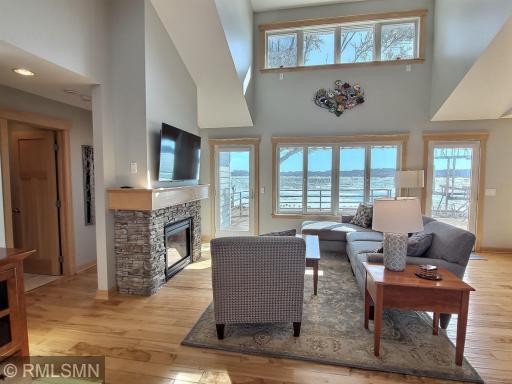 When the weather cools at the lake the gas fireplace will warm you up as you gather in living the room. Cozy up and still take in the views of the lake.