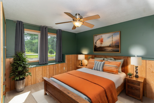 Lower level 4th bedroom virtually staged