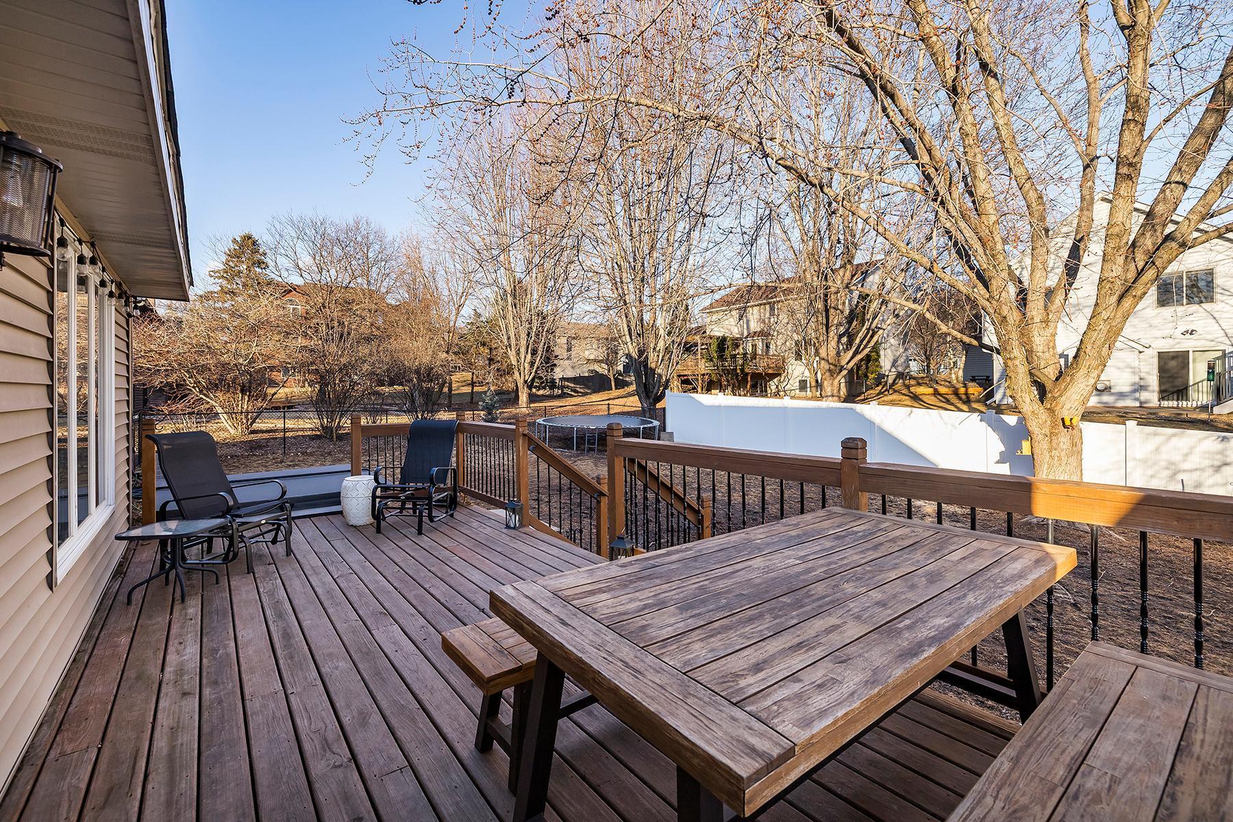 Back deck with hot tub