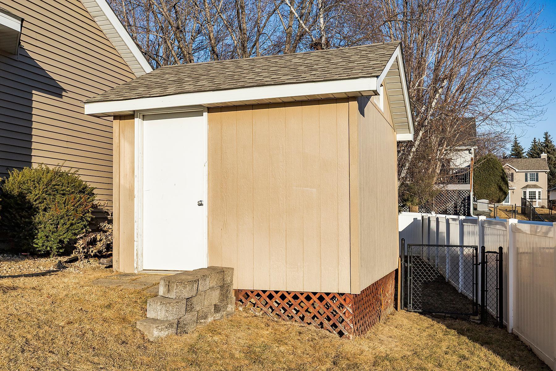 Shed in side yard is roughly 11'x12'