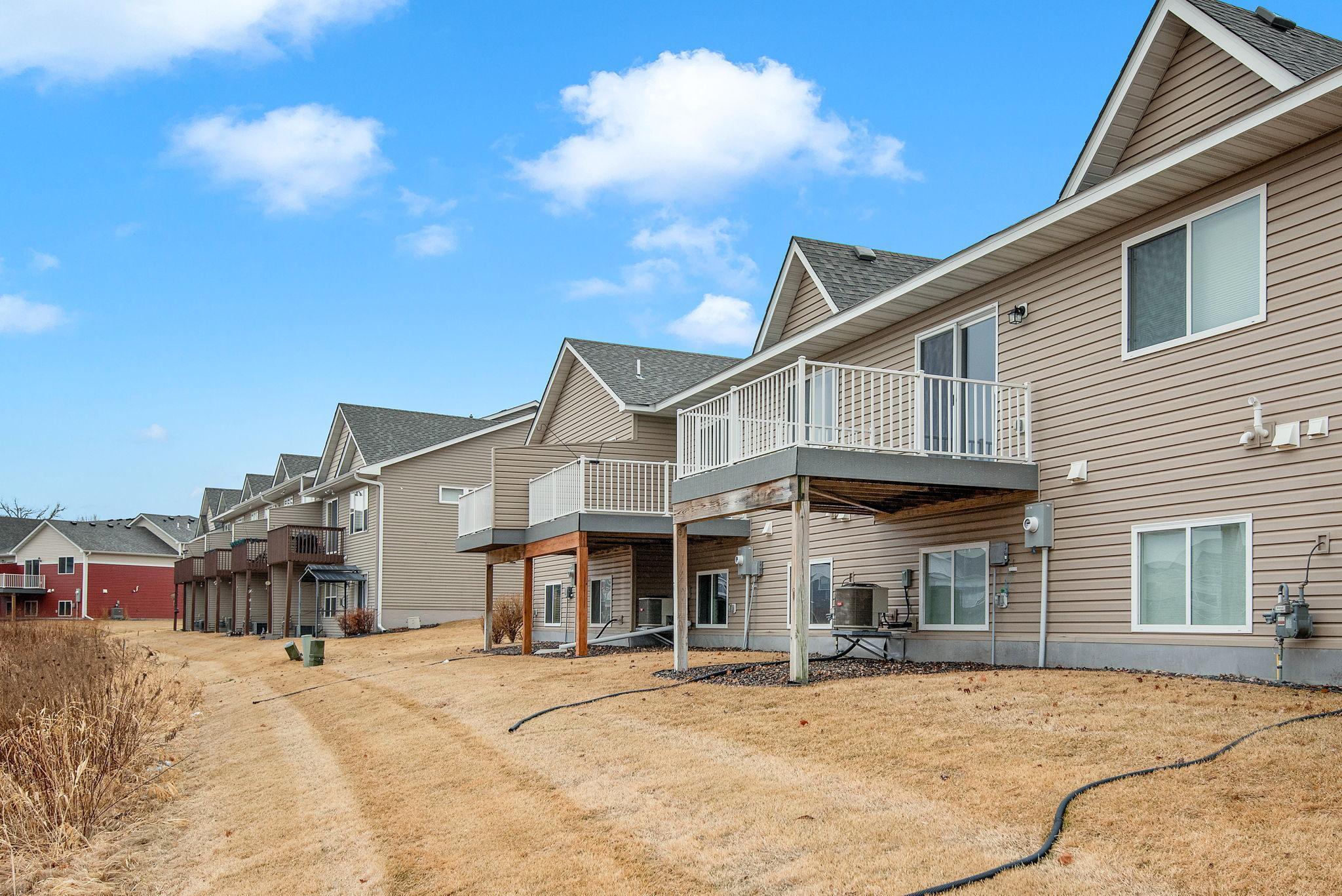 Rear view of townhome