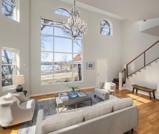 Freshly painted interior and gleaming hardwood floors on the main level.