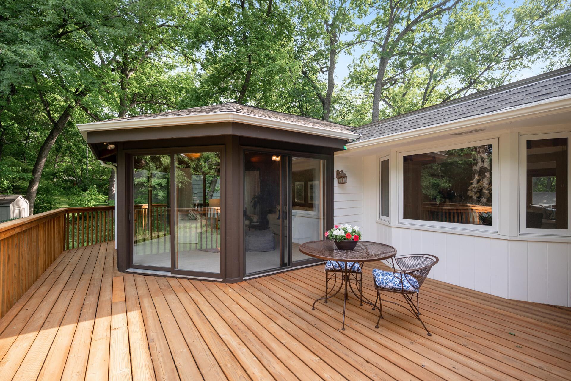 Large deck off the sunroom.