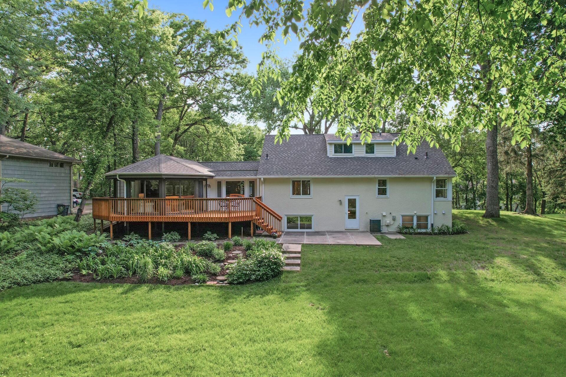 Beautiful landscaped backyard.