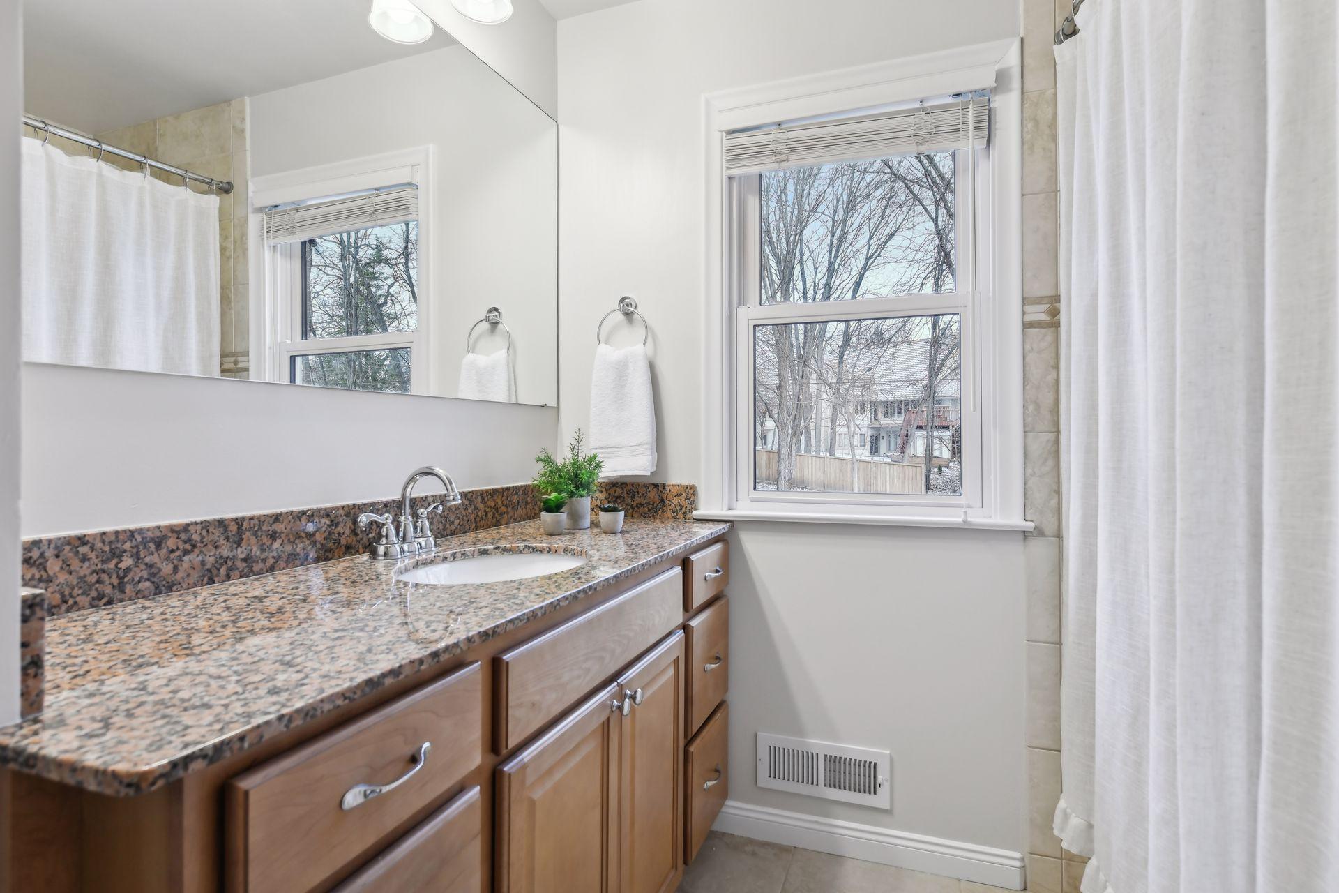 Convenient full bath off the living room.
