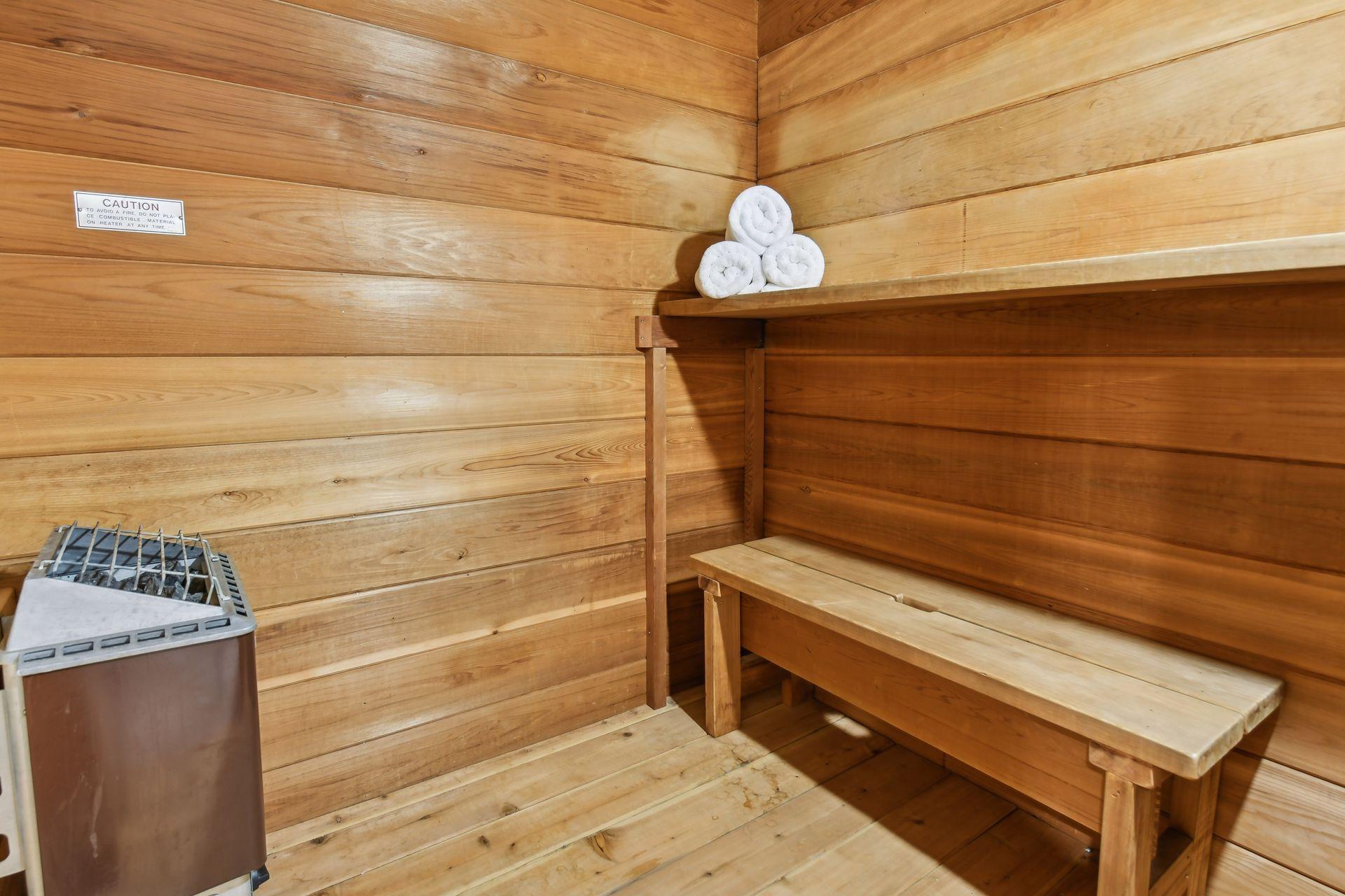 Sauna off of lower level bathroom.