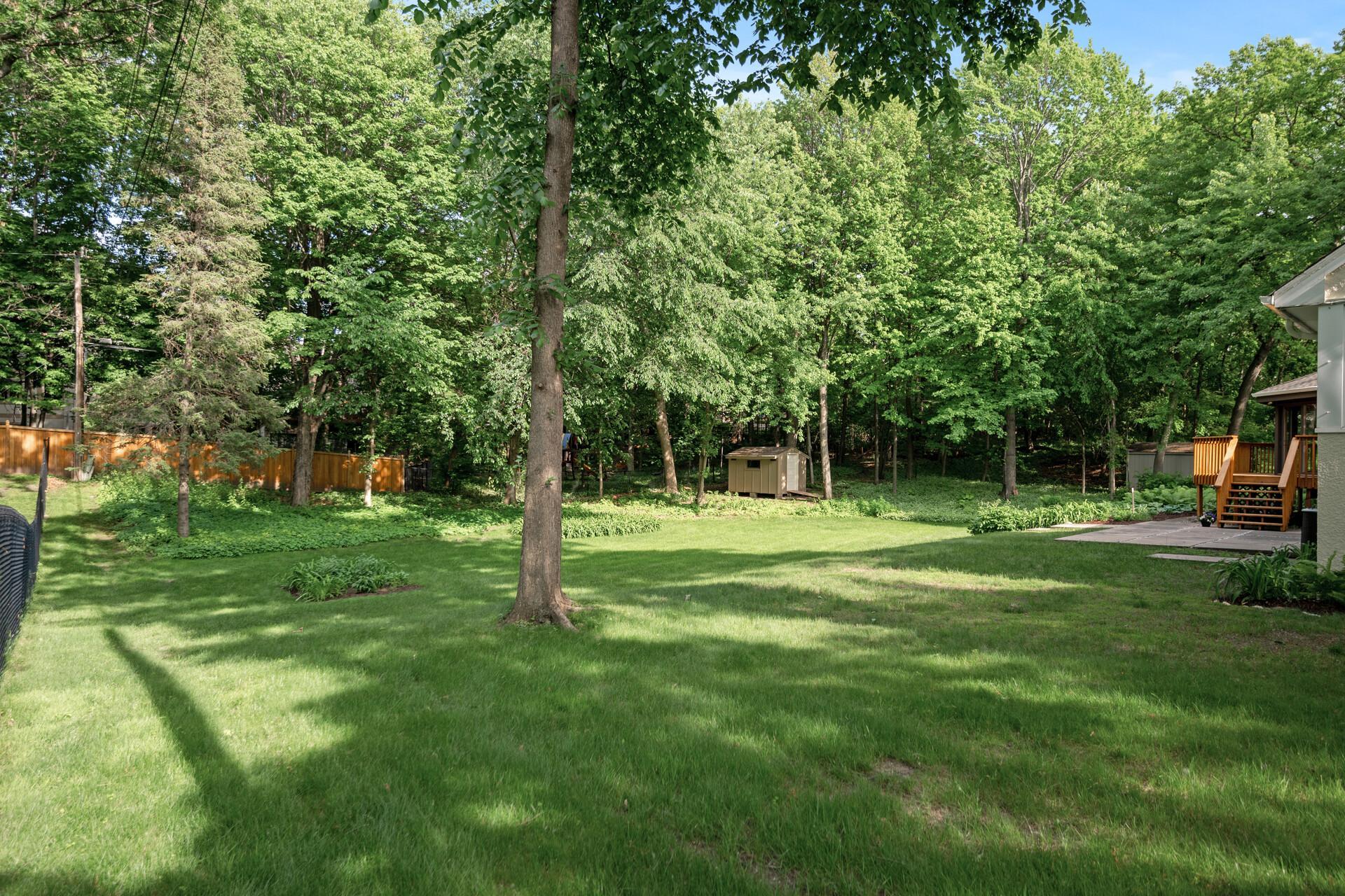 Fantastic fenced backyard space.