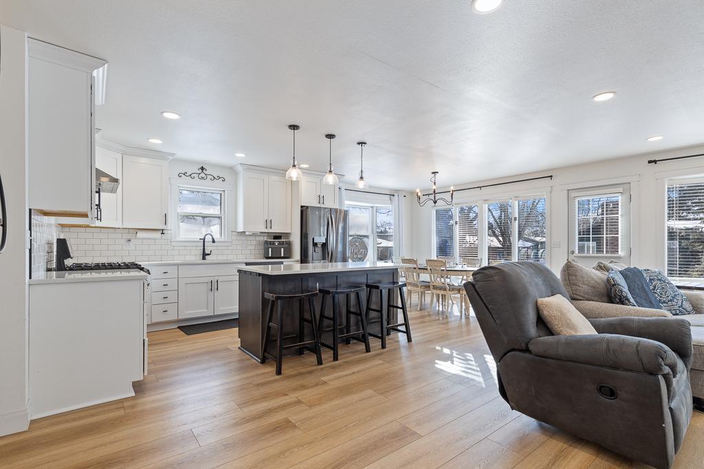 Step upstairs to a stunning open concept living space