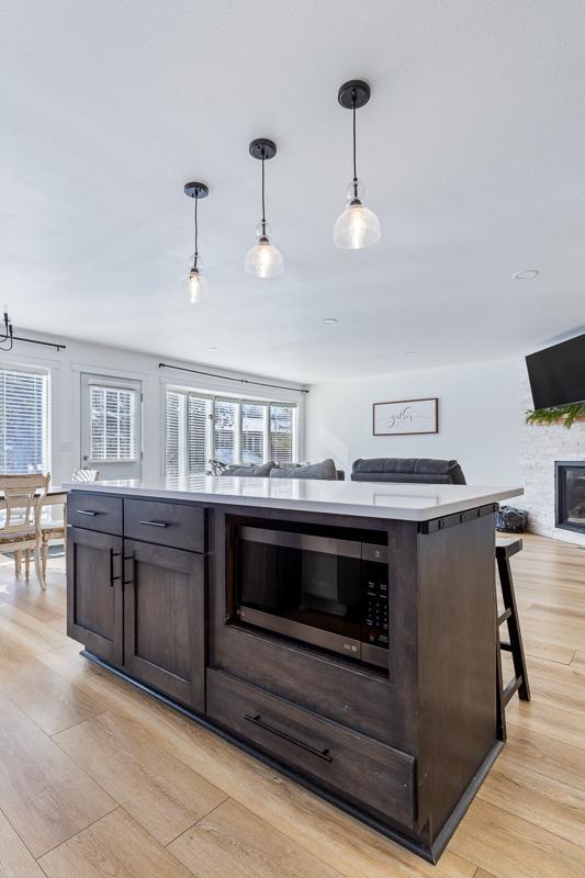 Space for the microwave to be conveniently tucked away