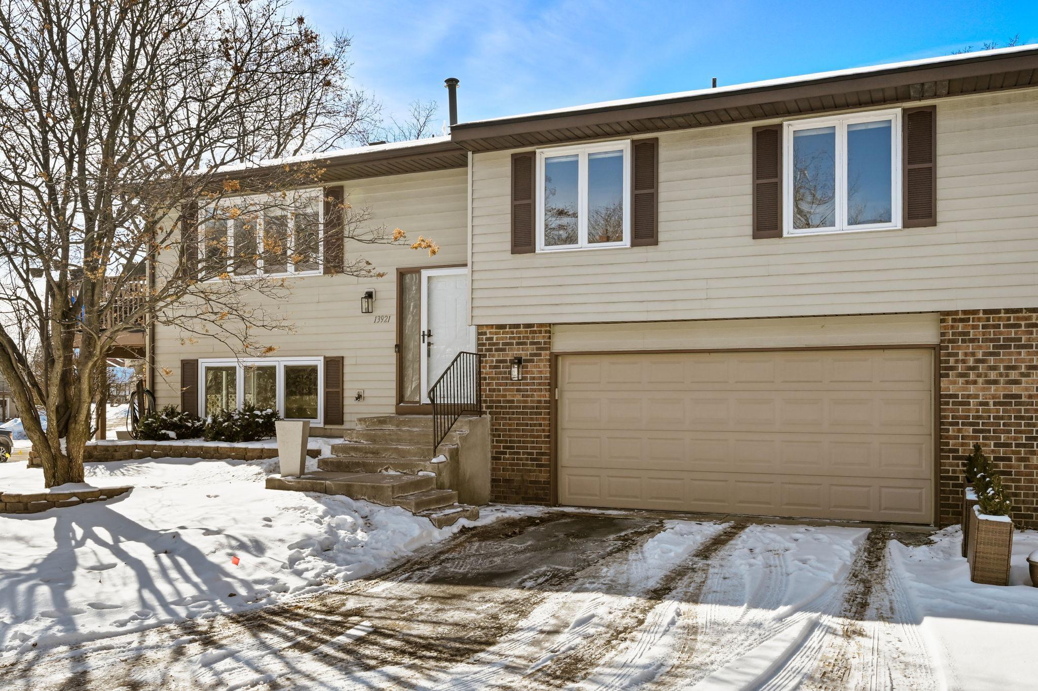 Attached two-stall garage