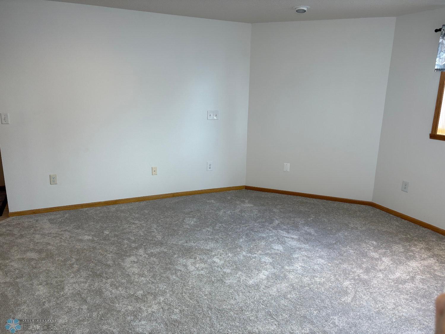 Lower level family room with new carpet February 2025 and has rough-in for gas fireplace-view 2.jpg