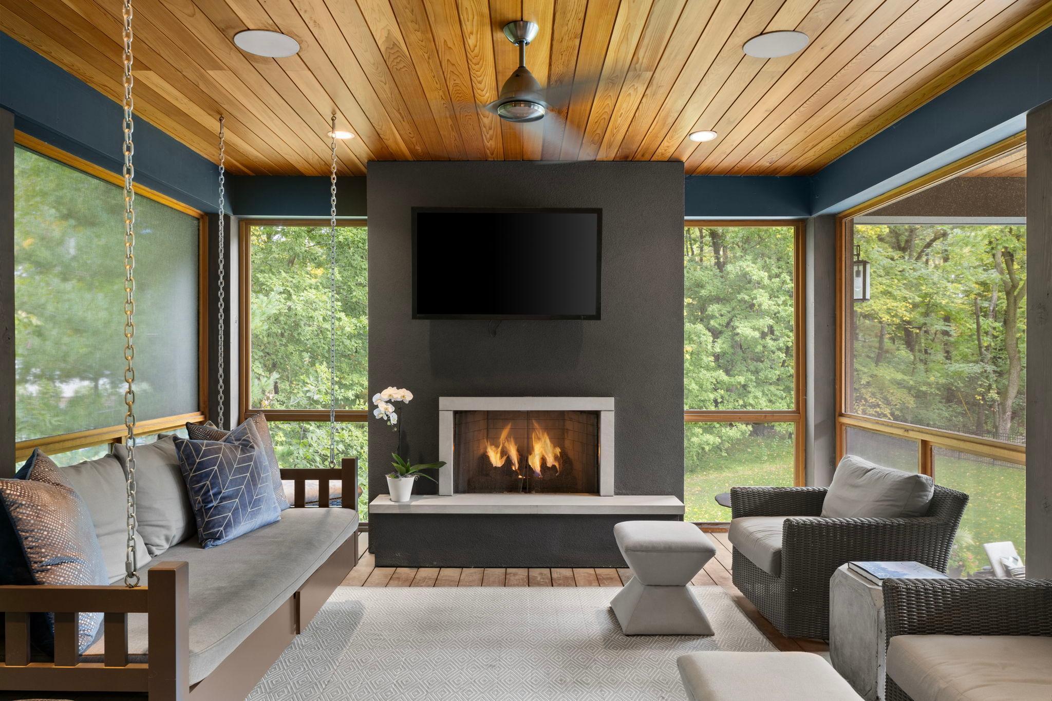 3 Season Lanai off kitchen overlooks pool.