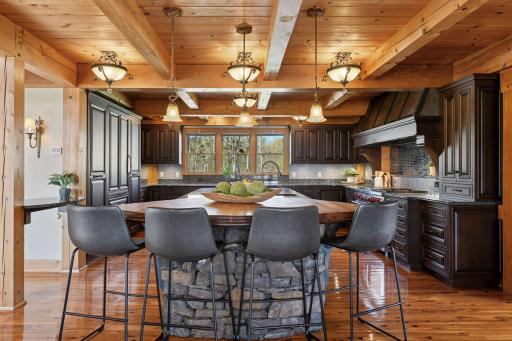Beautifully updated litchen with top of the line appliances and custom cabinetry