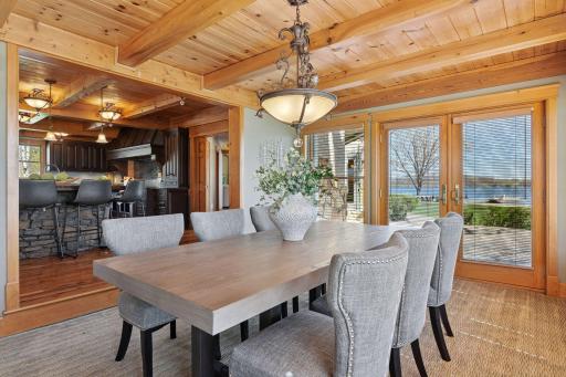 Dining room opens to a lovely patio and also offers wonderful lake views