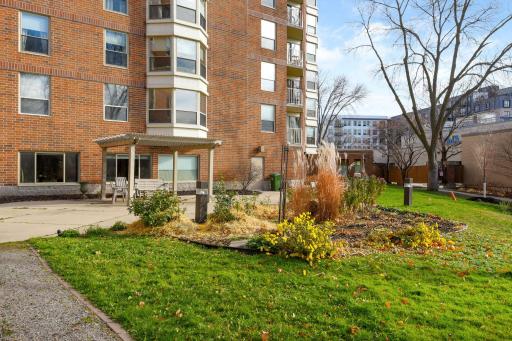 Private, tranquil common grounds and garden in the rear or the building