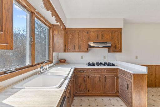 Kitchen with solid oak cabinets