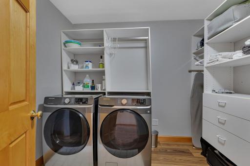 Private laundry tucked away in this incredible walk-in closet ~ super convenient!